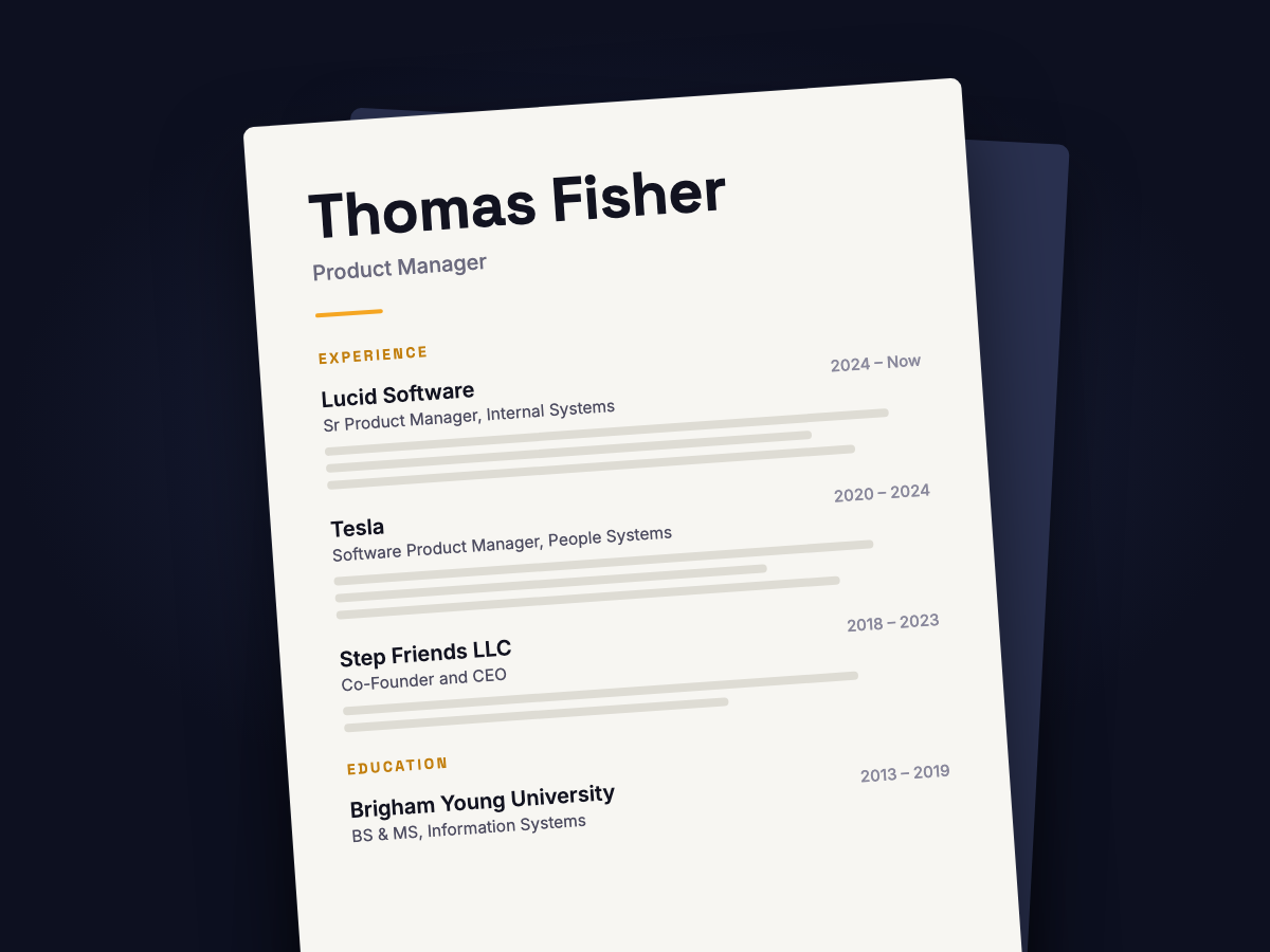 Thomas Fisher's resume